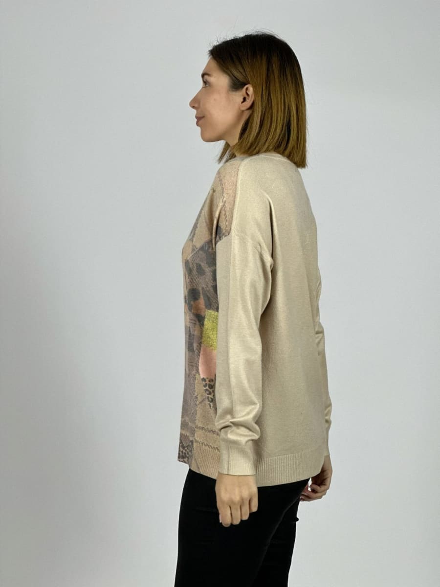 Spandex Cuello V Canva/Leopard B3-14710