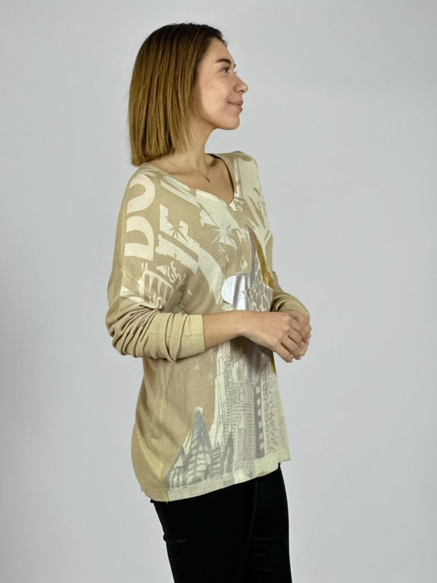 Sweater Diseño Estrella Plateada/Dorada A3-716