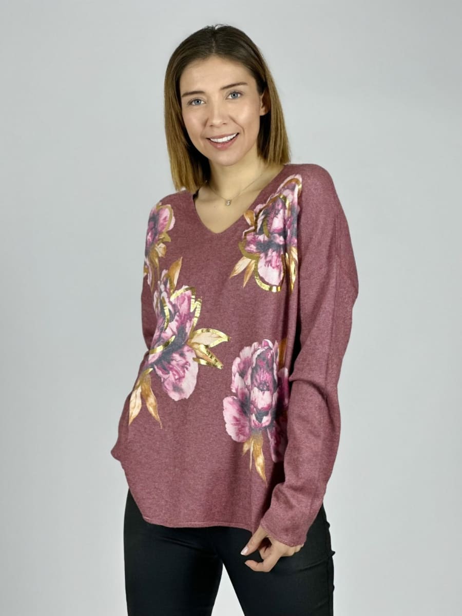 Sweater Spandex Hilo Estampado Floral A1-7/135