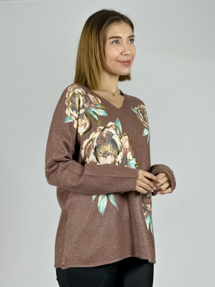 Sweater Spandex Hilo Estampado Floral A1-7/1310