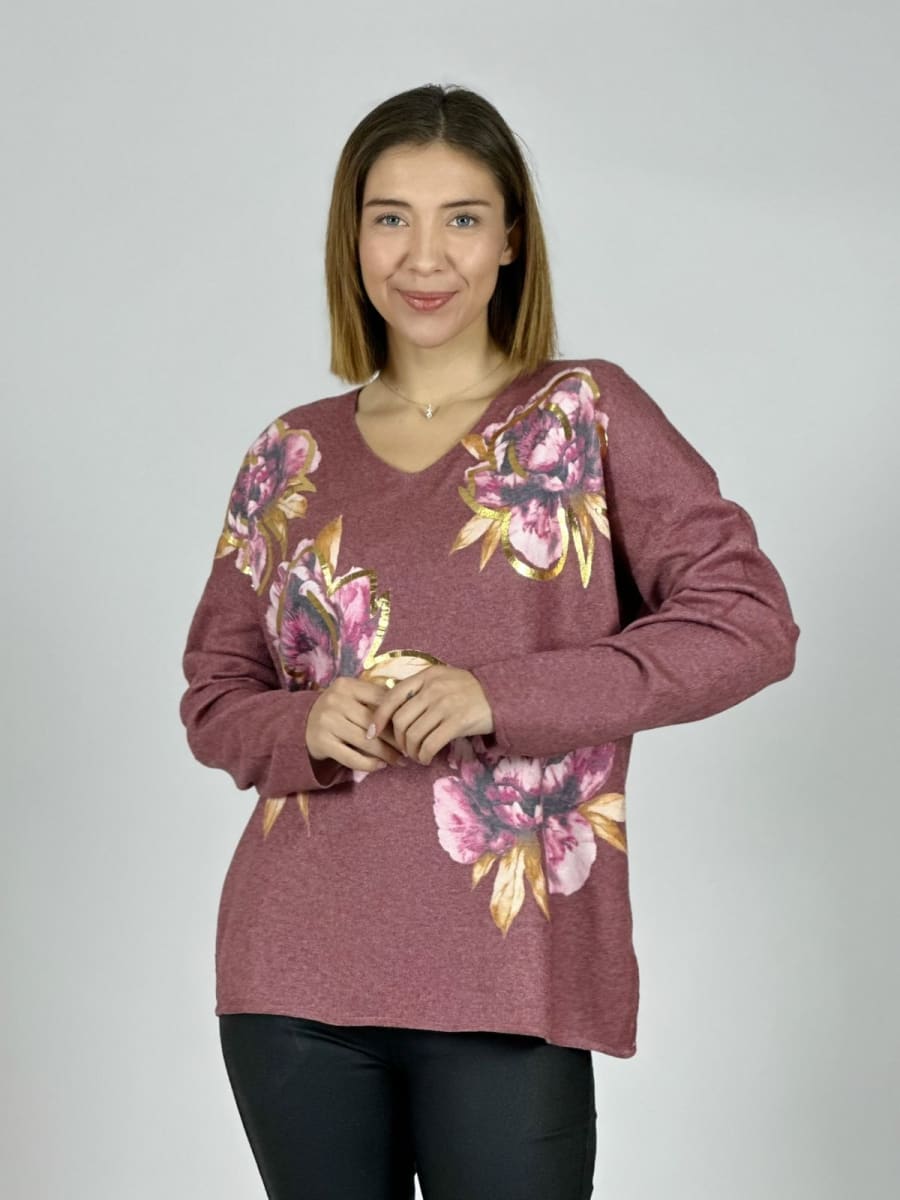 Sweater Spandex Hilo Estampado Floral A1-7/136