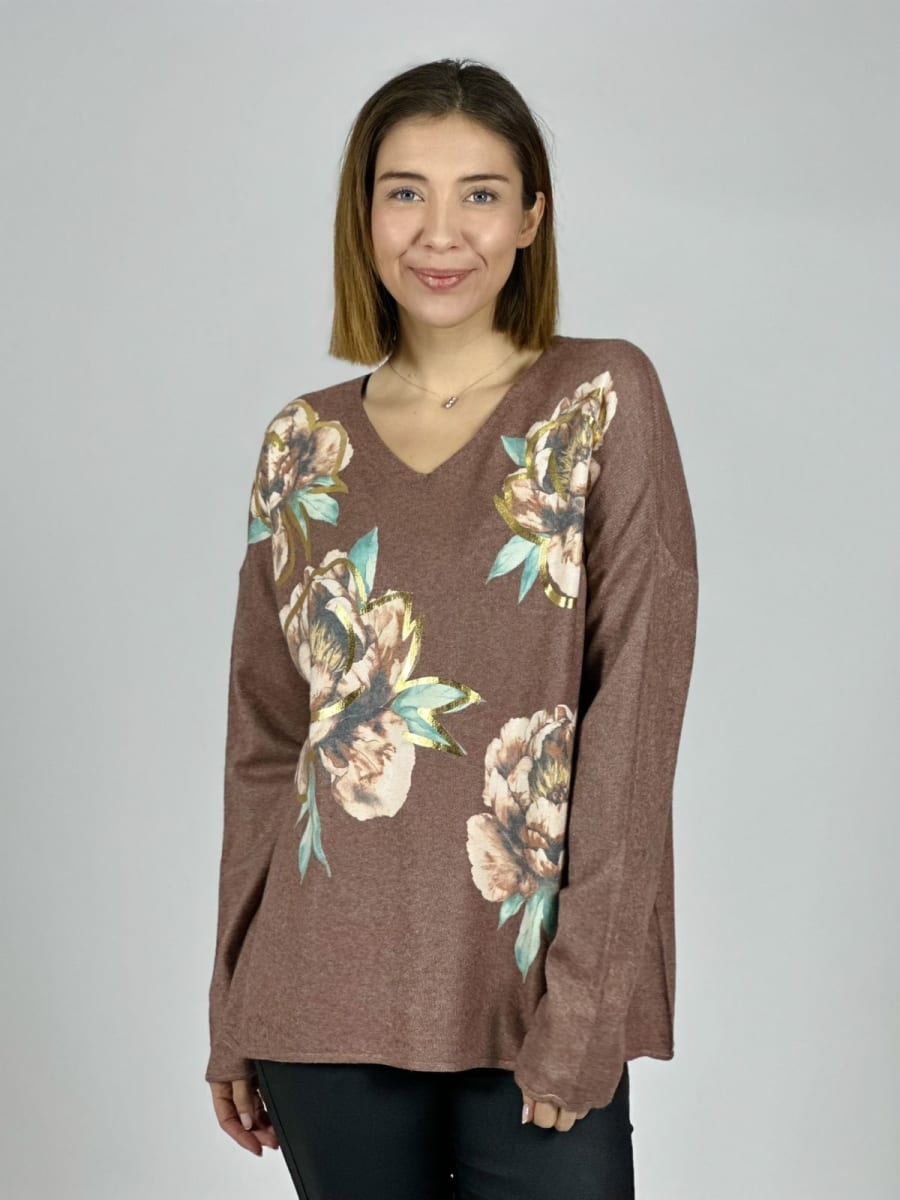 Sweater Spandex Hilo Estampado Floral A1-7/1311