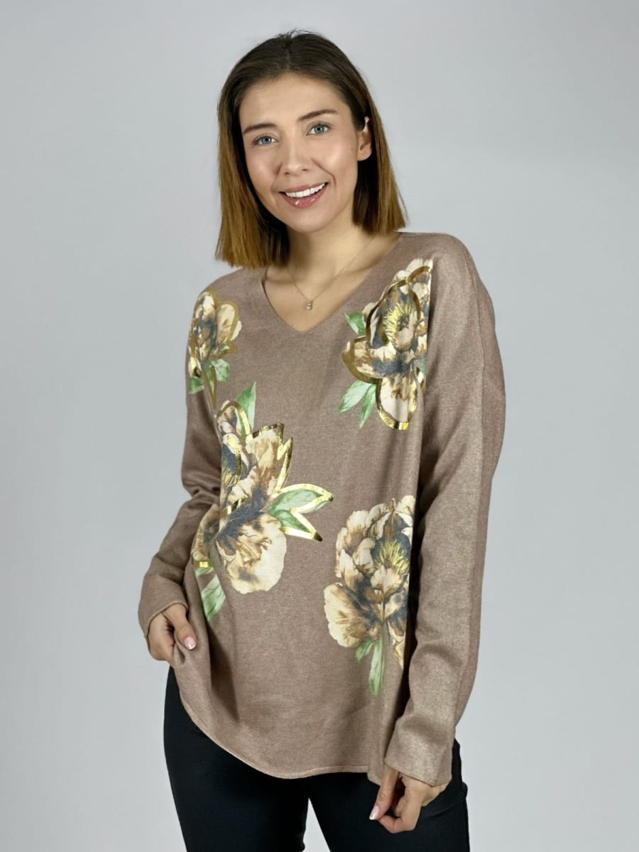Sweater Spandex Hilo Estampado Floral A1-7/1315