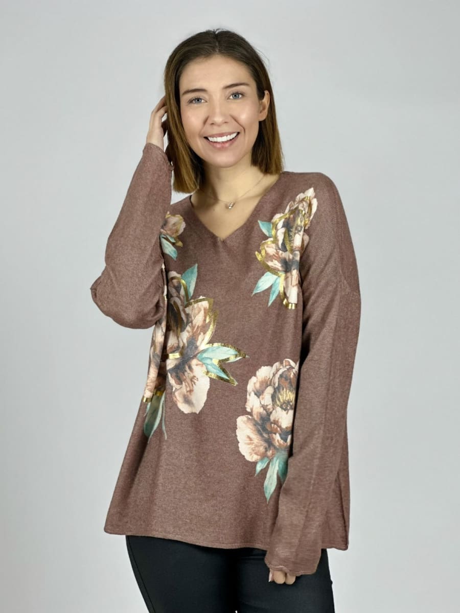 Sweater Spandex Hilo Estampado Floral A1-7/139