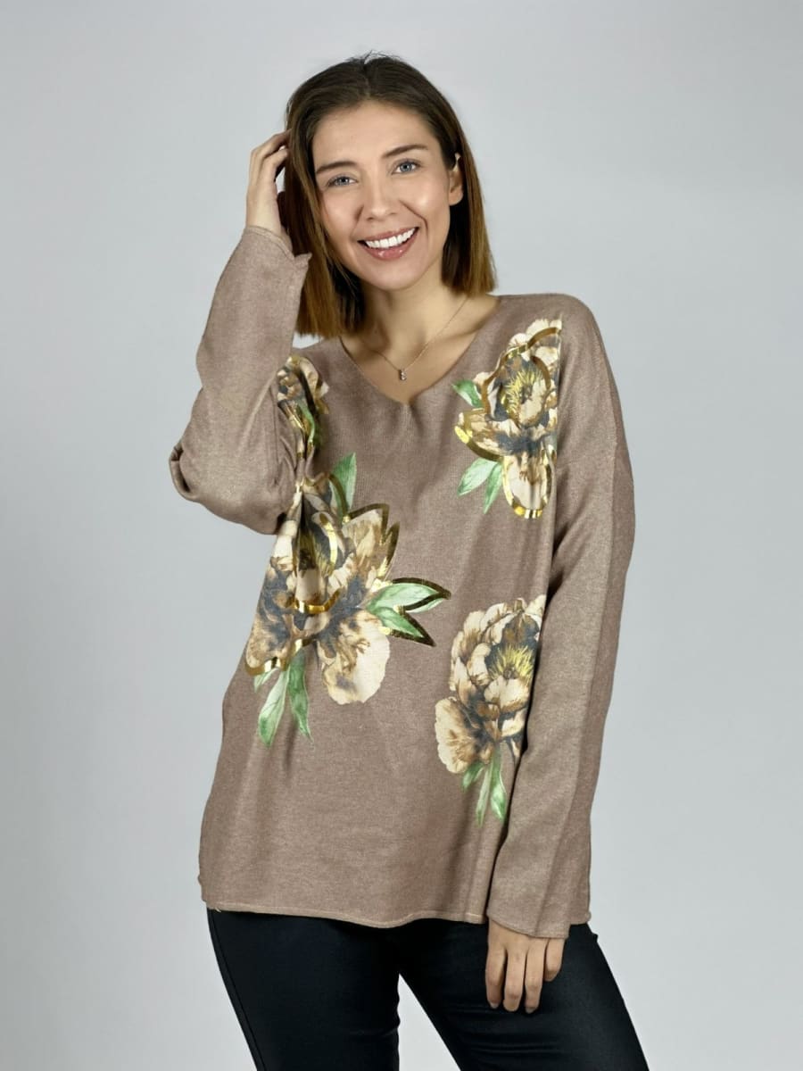 Sweater Spandex Hilo Estampado Floral A1-7/1317