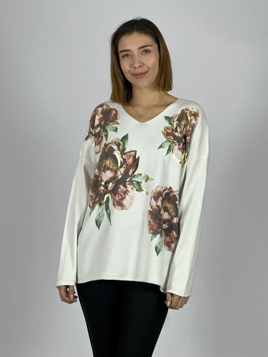 Sweater Spandex Hilo Estampado Floral A1-7/132