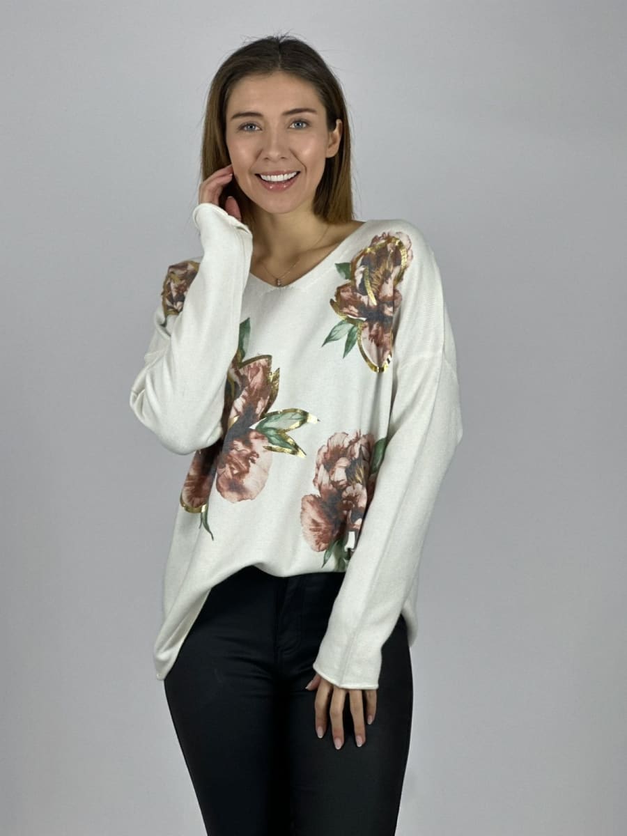 Sweater Spandex Hilo Estampado Floral A1-7/133