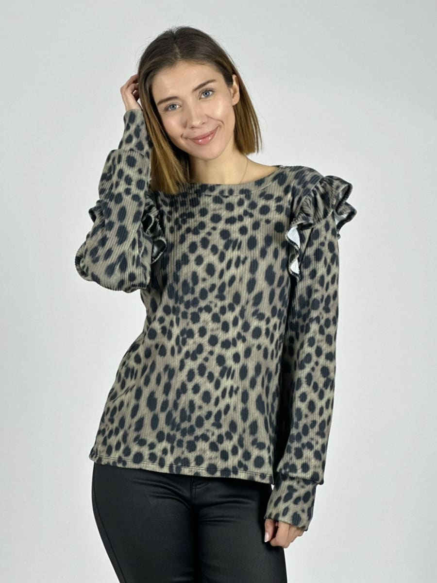 Polera Punto Guepardo Faralao en Mangas A3-833