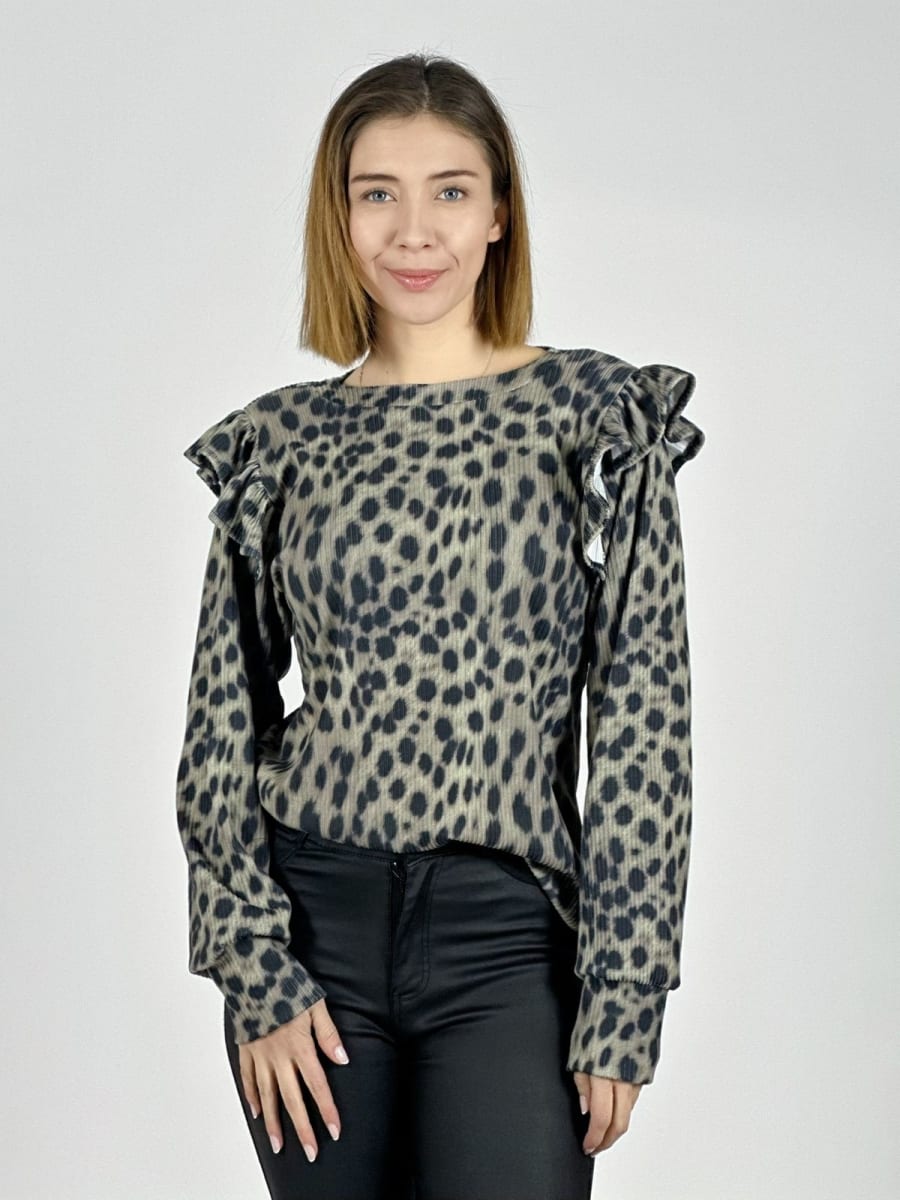 Polera Punto Guepardo Faralao en Mangas A3-831