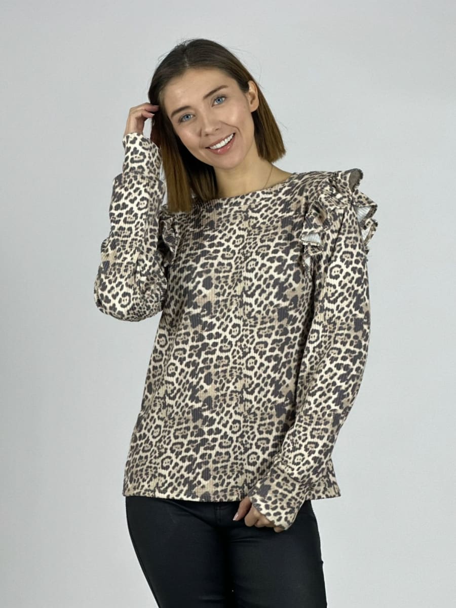 Polera Punto Guepardo Faralao en Mangas A3-835