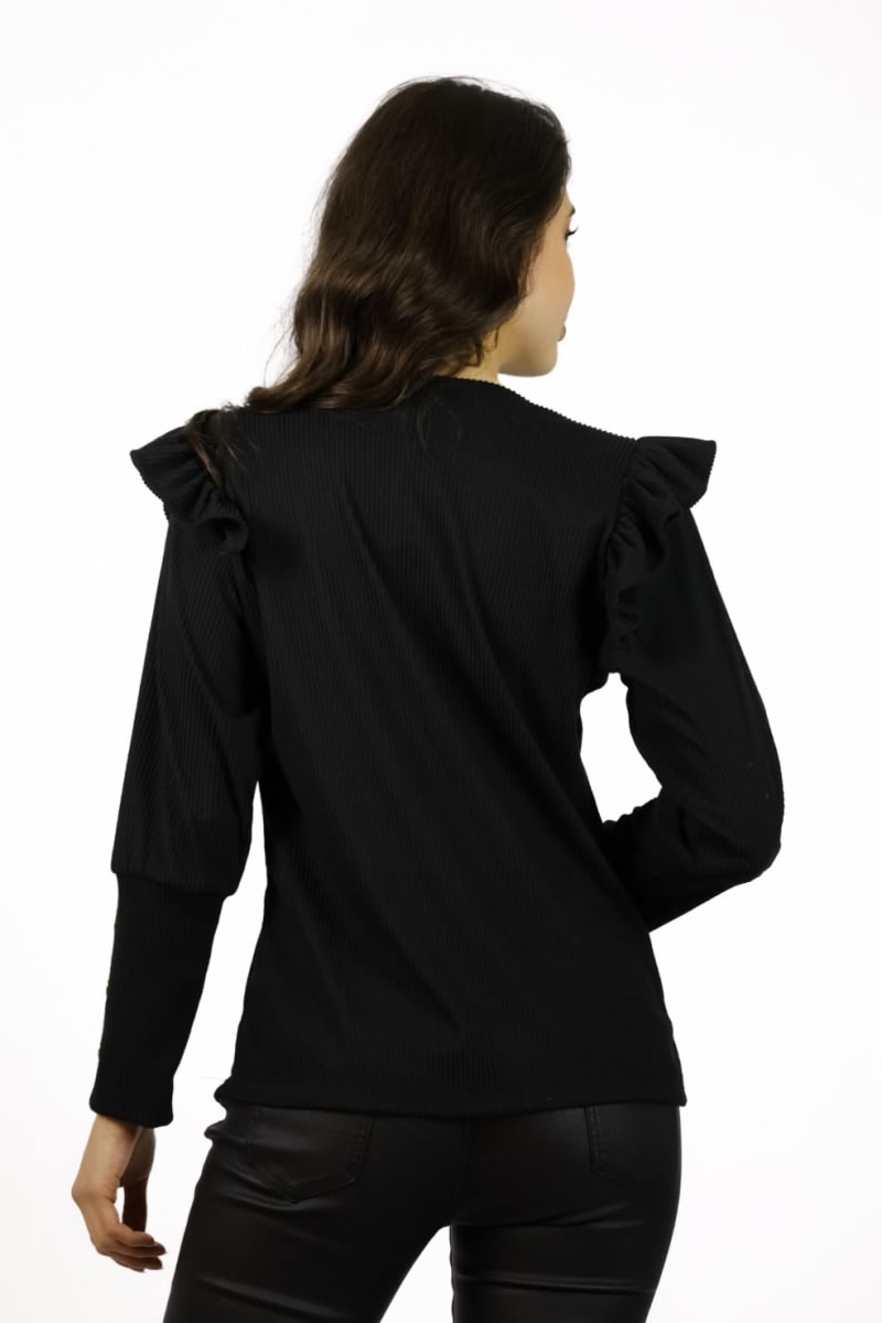 Polera Rayon Faralao en Hombros con Botones en Cuello y Mangas A3