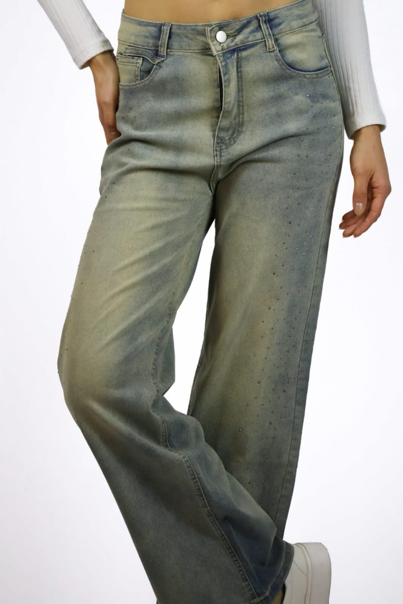 Jeans Elasticado Con Brillo a los Costados A1-164