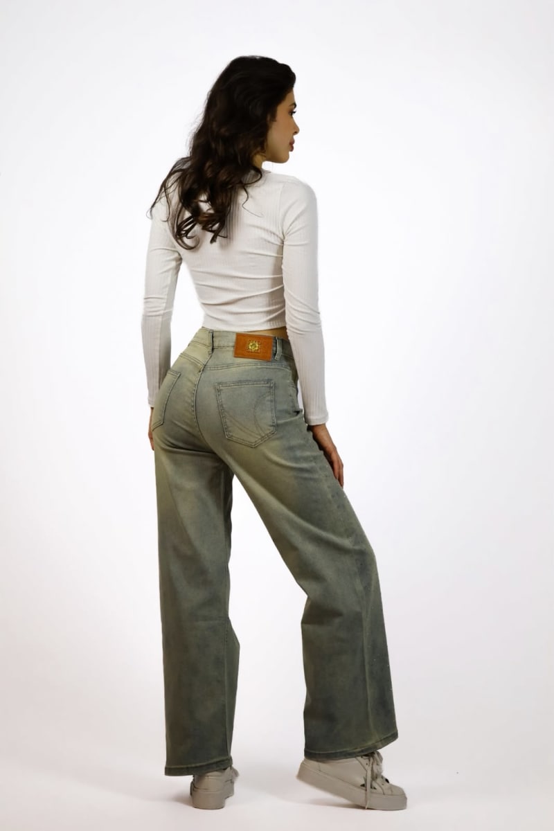 Jeans Elasticado Con Brillo a los Costados A1-163