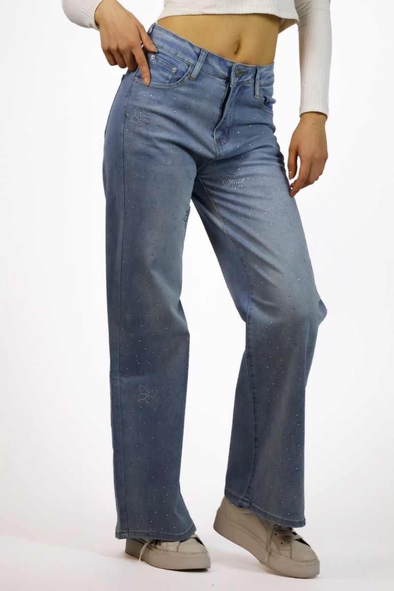 Jeans Elasticado Mariposas con Brillos A1-224
