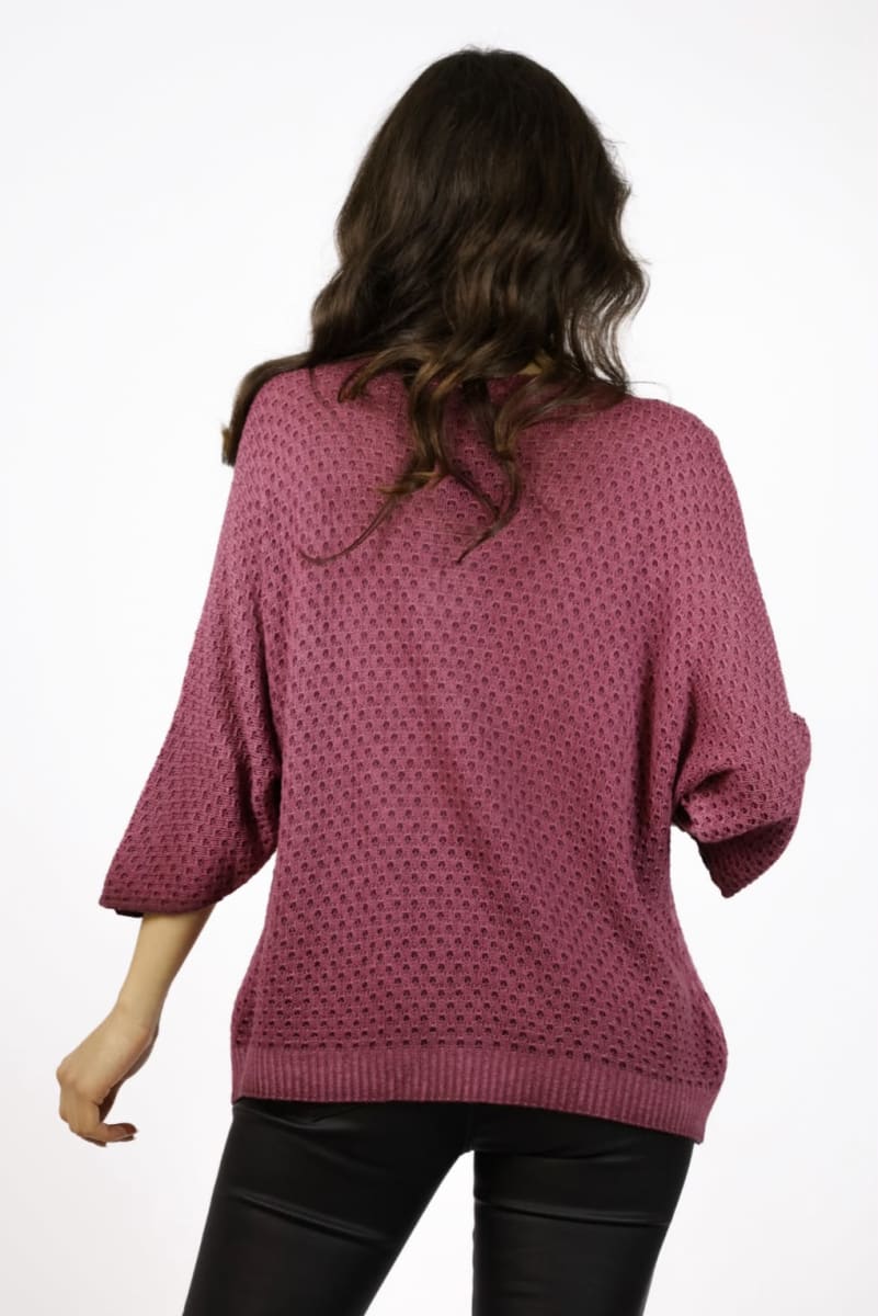 Sweater Tejido Hilo Italiano Diseño Hojas A1-453