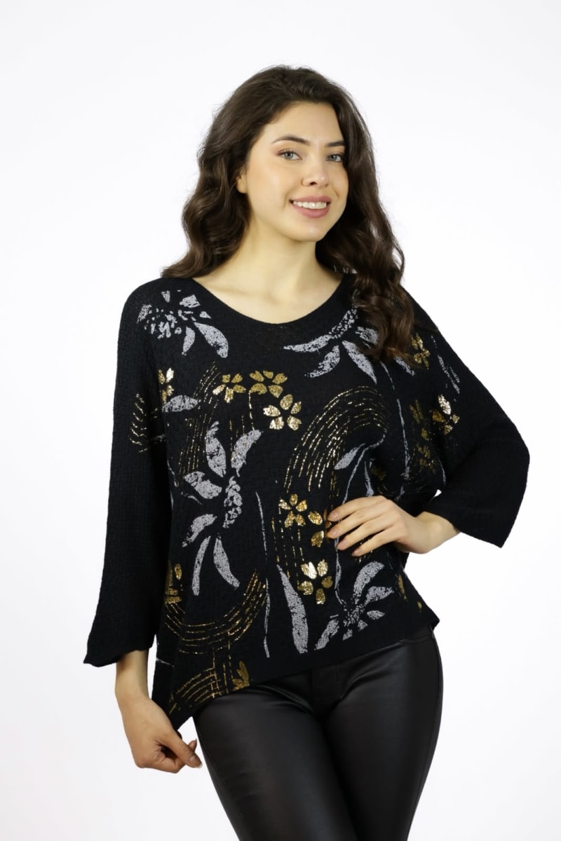 Sweater Tejido Hilo Italiano Diseño Hojas A1-45 9