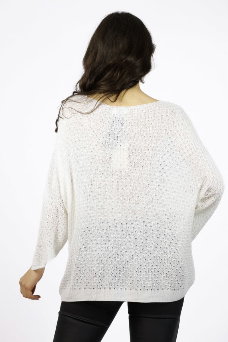 Sweater Tejido Hilo Italiano Diseño Hojas A1-4514