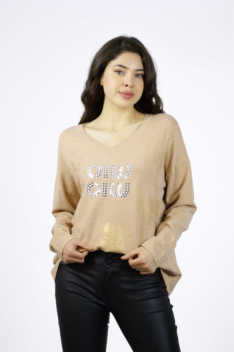 Sweater Spandex OILU Manchas Brillantes A4-901