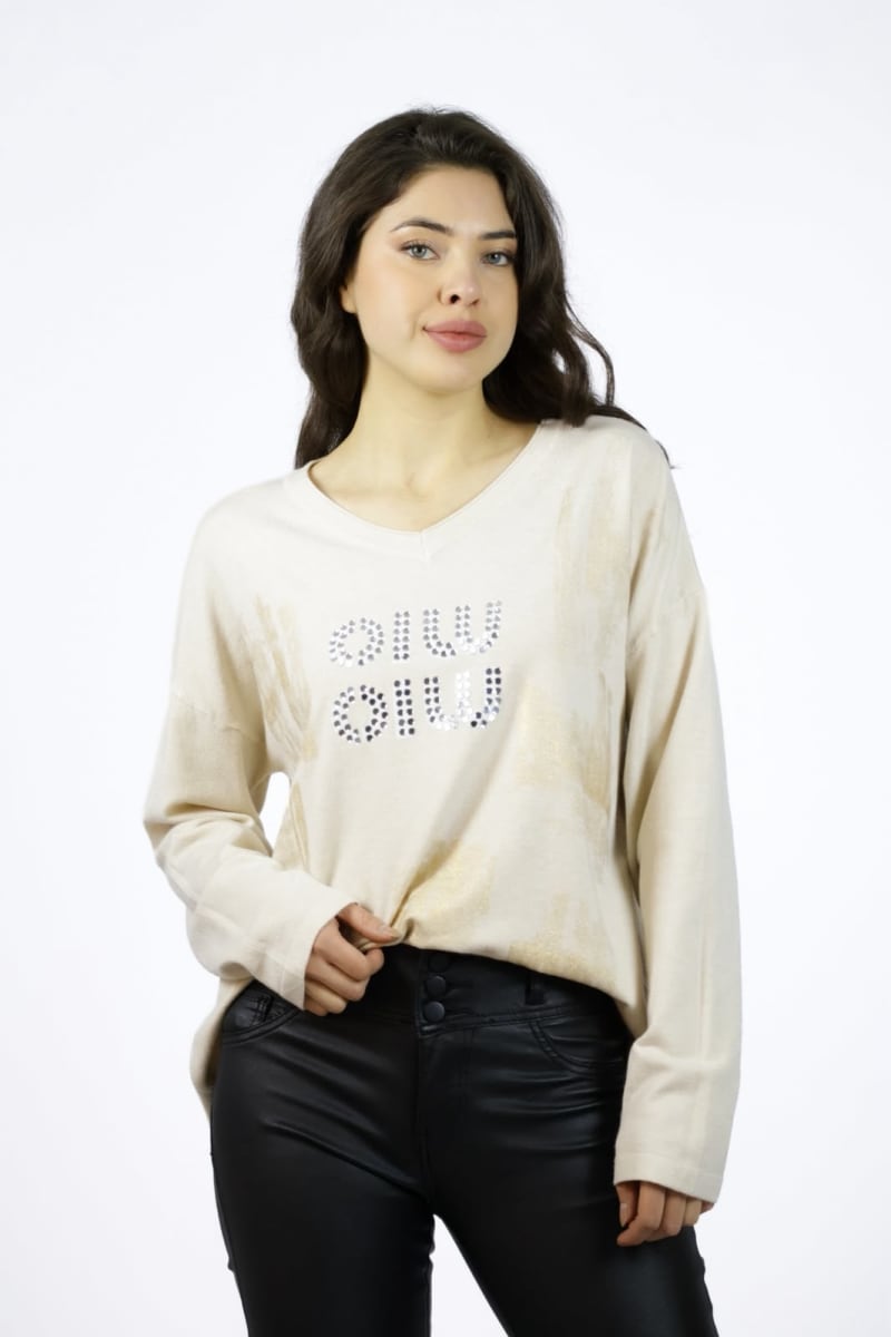 Sweater Spandex OILU Manchas Brillantes A4-904