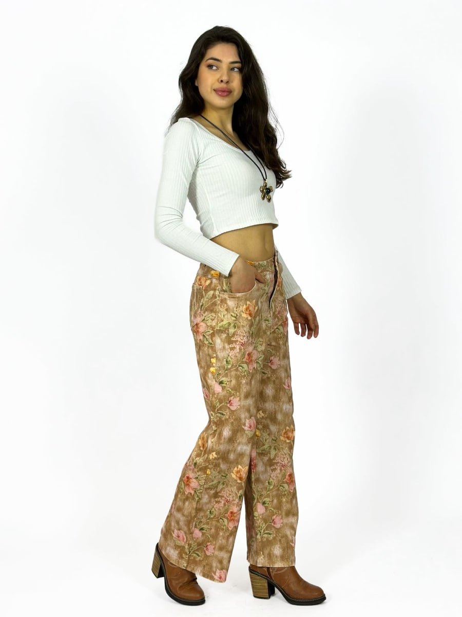 Pantalon Mezclilla Floral A4-913