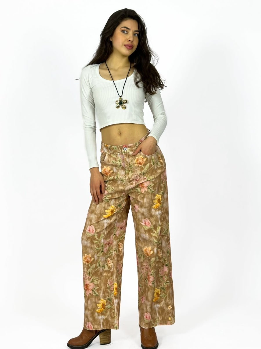 Pantalon Mezclilla Floral A4-912