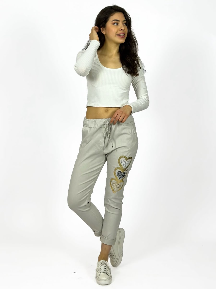Jogger Italiano Estampado Triple Corazon Brillante A1-2911