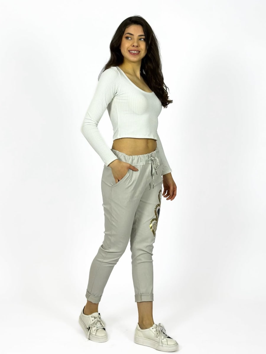 Jogger Italiano Estampado Triple Corazon Brillante A1-2910