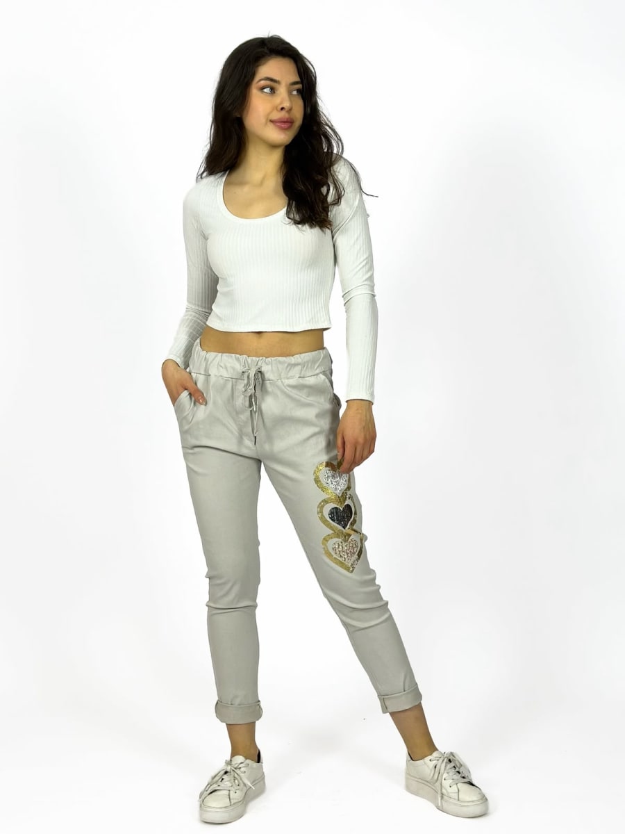Jogger Italiano Estampado Triple Corazon Brillante A1-299