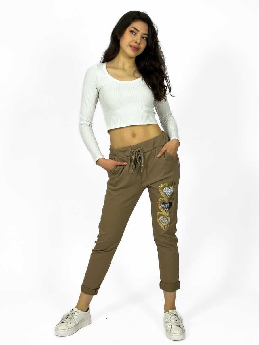 Jogger Italiano Estampado Triple Corazon Brillante A1-296