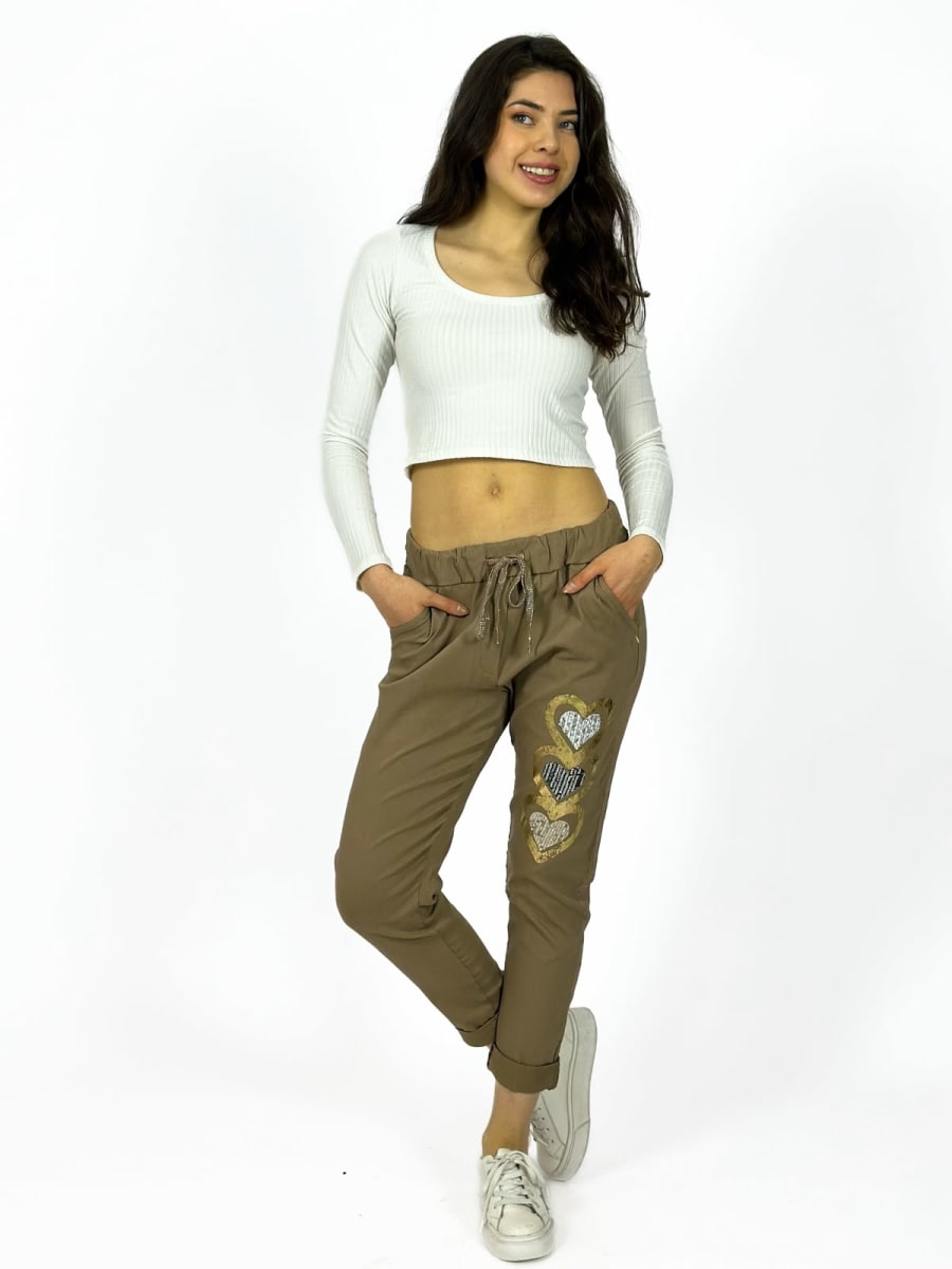 Jogger Italiano Estampado Triple Corazon Brillante A1-297
