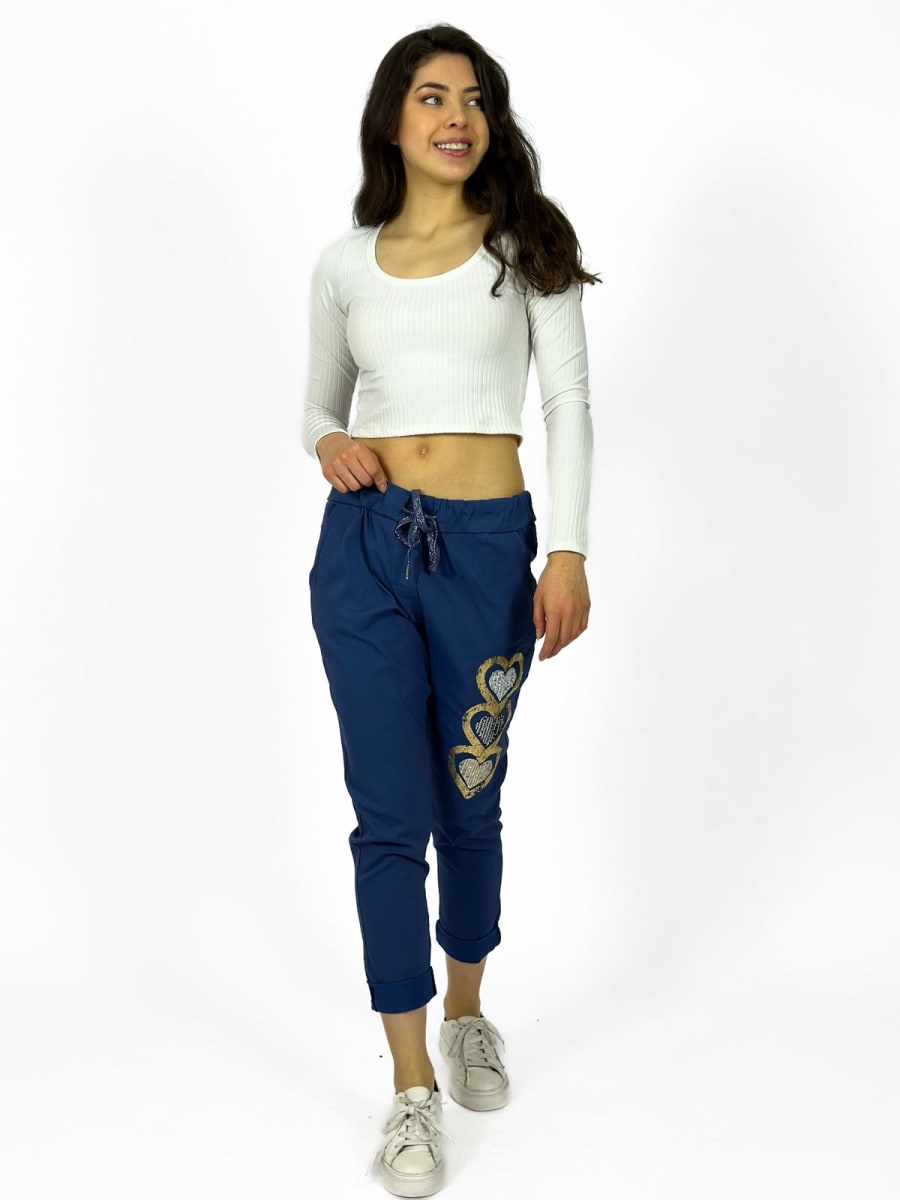 Jogger Italiano Estampado Triple Corazon Brillante A1-2914