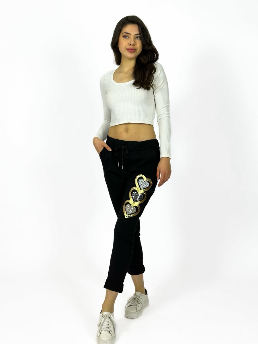 Jogger Italiano Estampado Triple Corazon Brillante A1-293