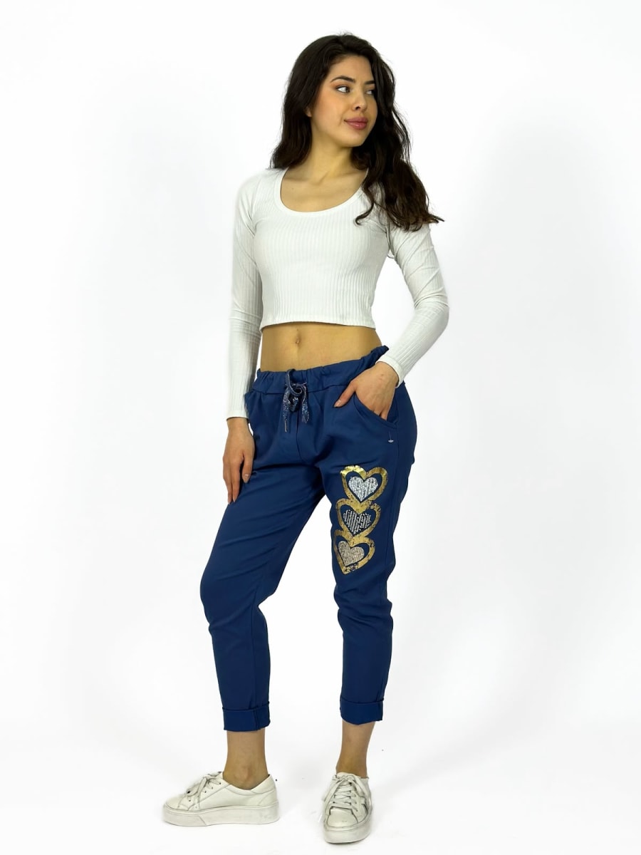 Jogger Italiano Estampado Triple Corazon Brillante A1-2913