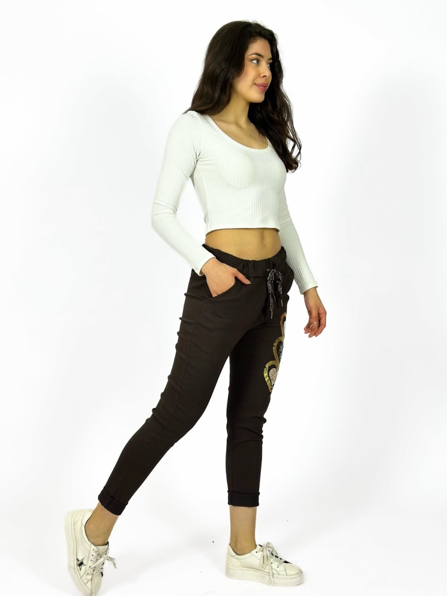 Jogger Italiano Estampado Triple Corazon Brillante A1-2918