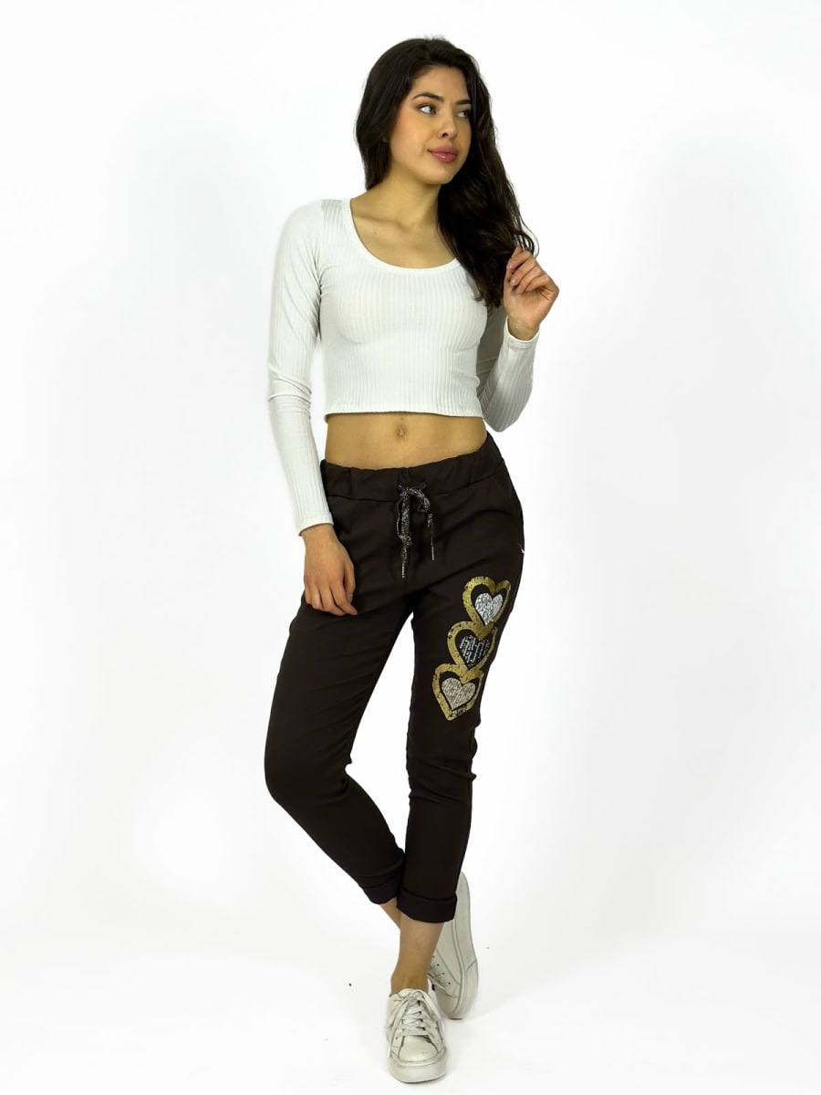 Jogger Italiano Estampado Triple Corazon Brillante A1-2917