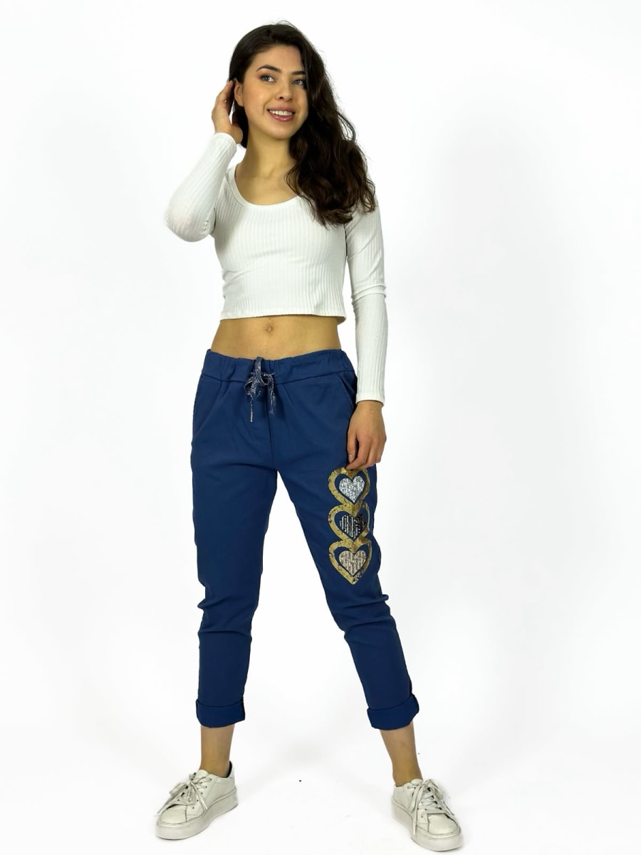 Jogger Italiano Estampado Triple Corazon Brillante A1-2912