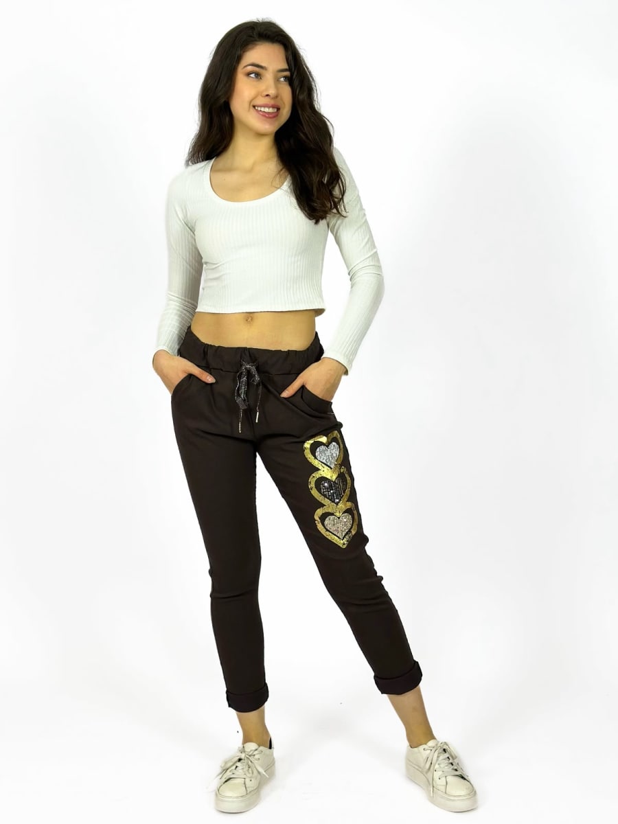 Jogger Italiano Estampado Triple Corazon Brillante A1-2916