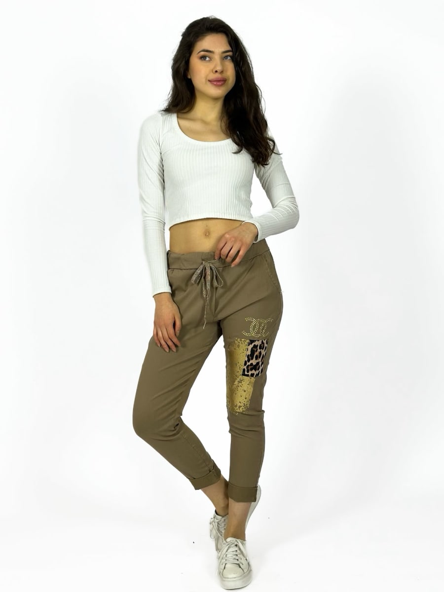 Jogger Italiano Cuadro print Letras Brillantes A2-57/612