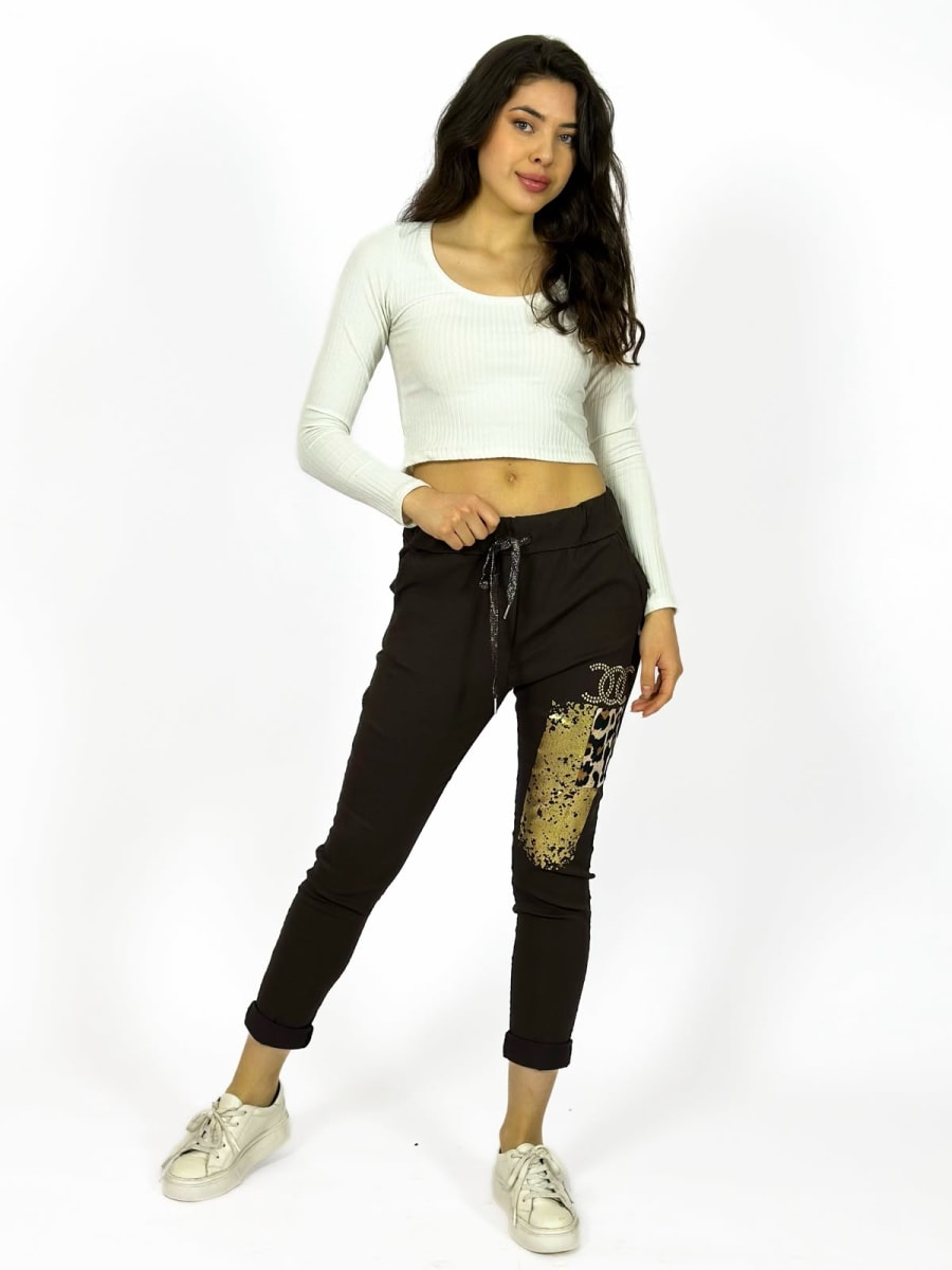 Jogger Italiano Cuadro print Letras Brillantes A2-57/615
