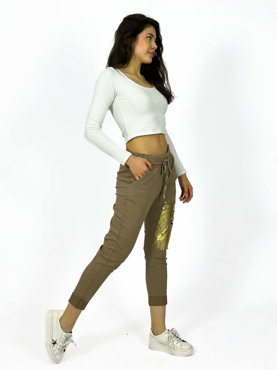 Jogger Italiano Cuadro print Letras Brillantes A2-57/613