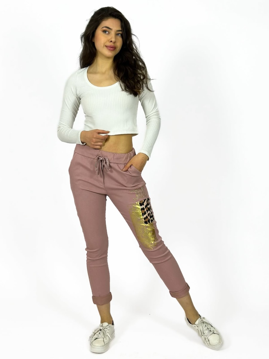 Jogger Italiano Cuadro print Letras Brillantes A2-57/619