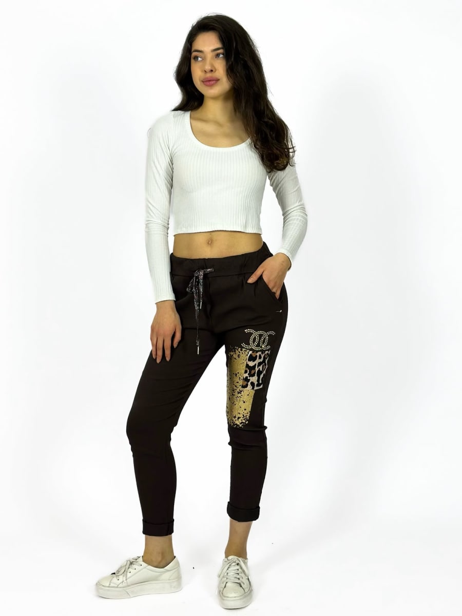 Jogger Italiano Cuadro print Letras Brillantes A2-57/616