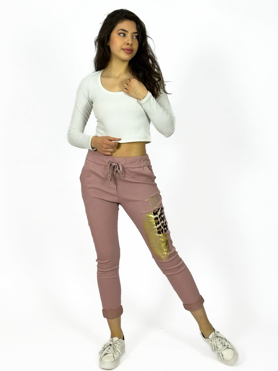 Jogger Italiano Cuadro print Letras Brillantes A2-57/6111