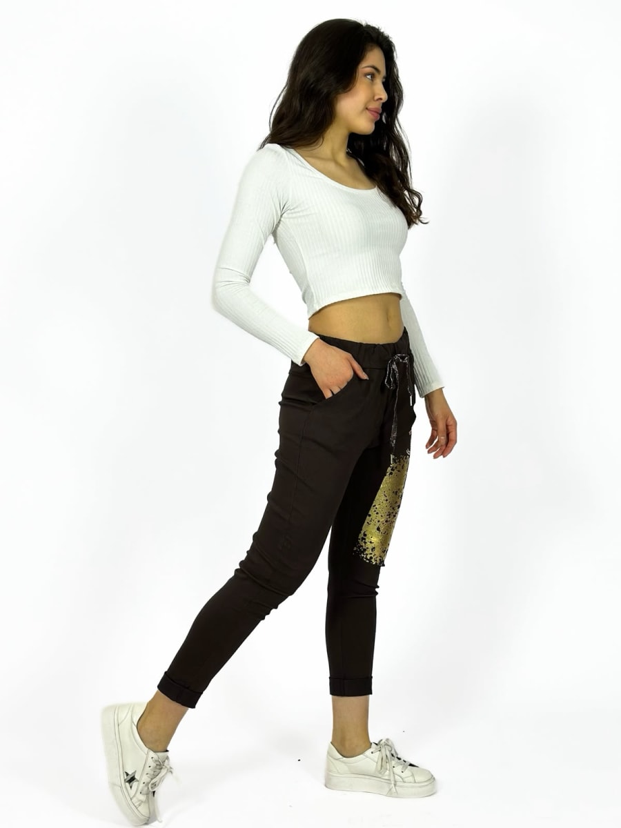 Jogger Italiano Cuadro print Letras Brillantes A2-57/617