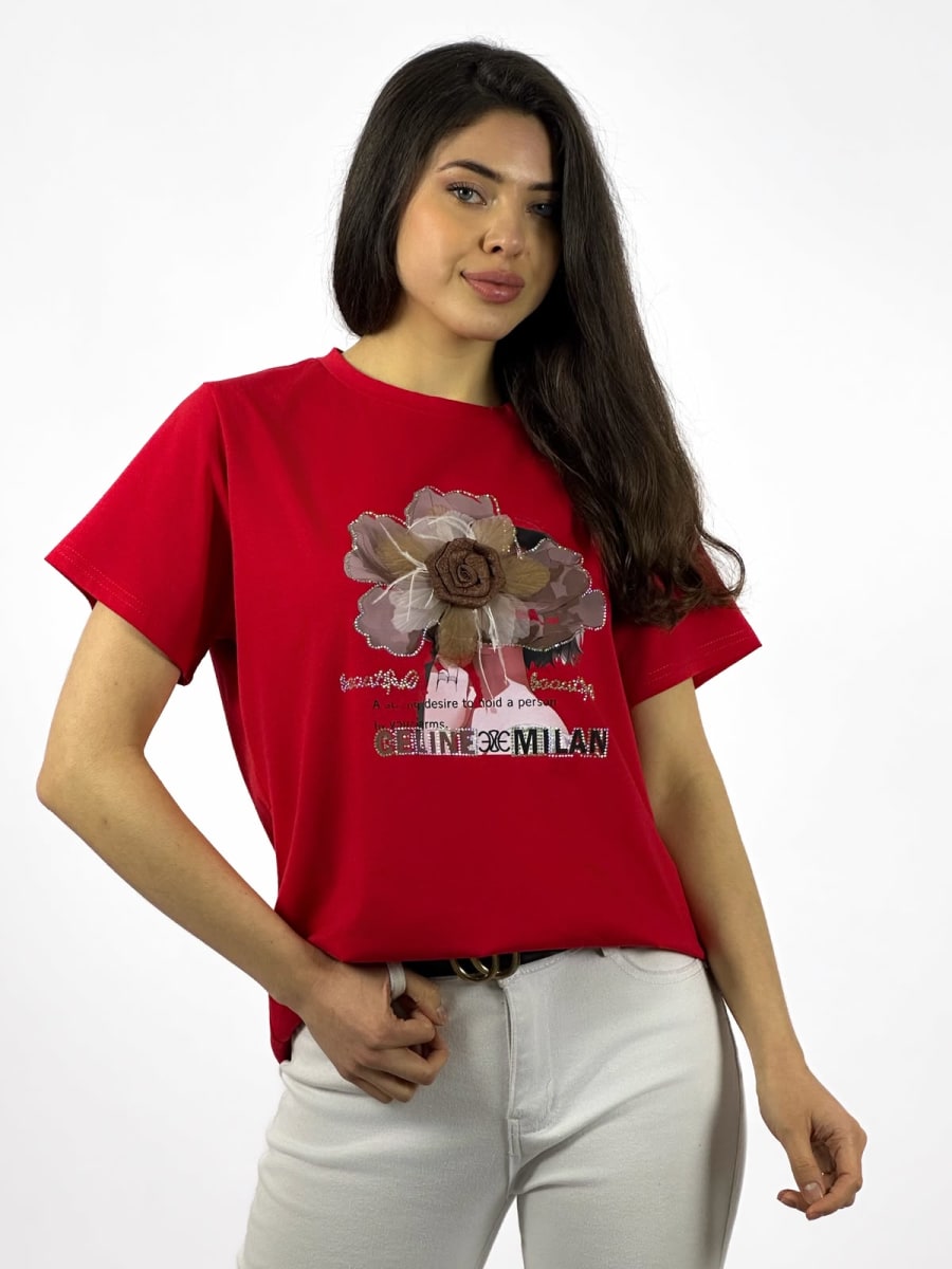 Polera Flor Estampada CELINE € MILAN A1-451
