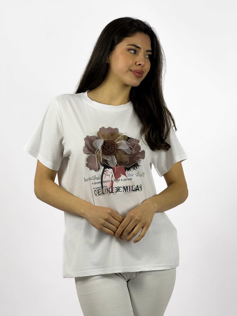 Polera Flor Estampada CELINE € MILAN A1-455