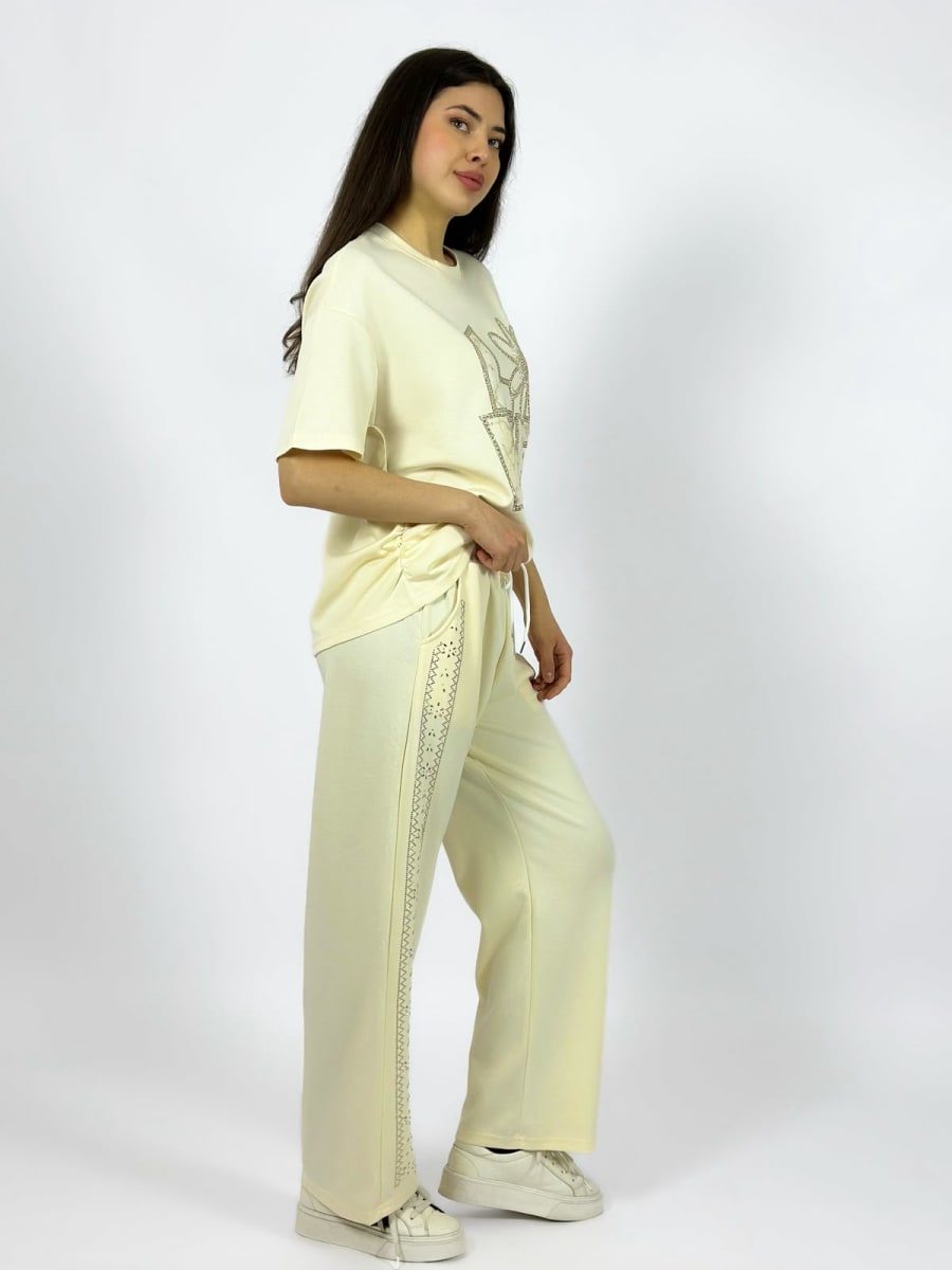 Conjunto Polera+Pantalon con Brillos LOVE A1-112