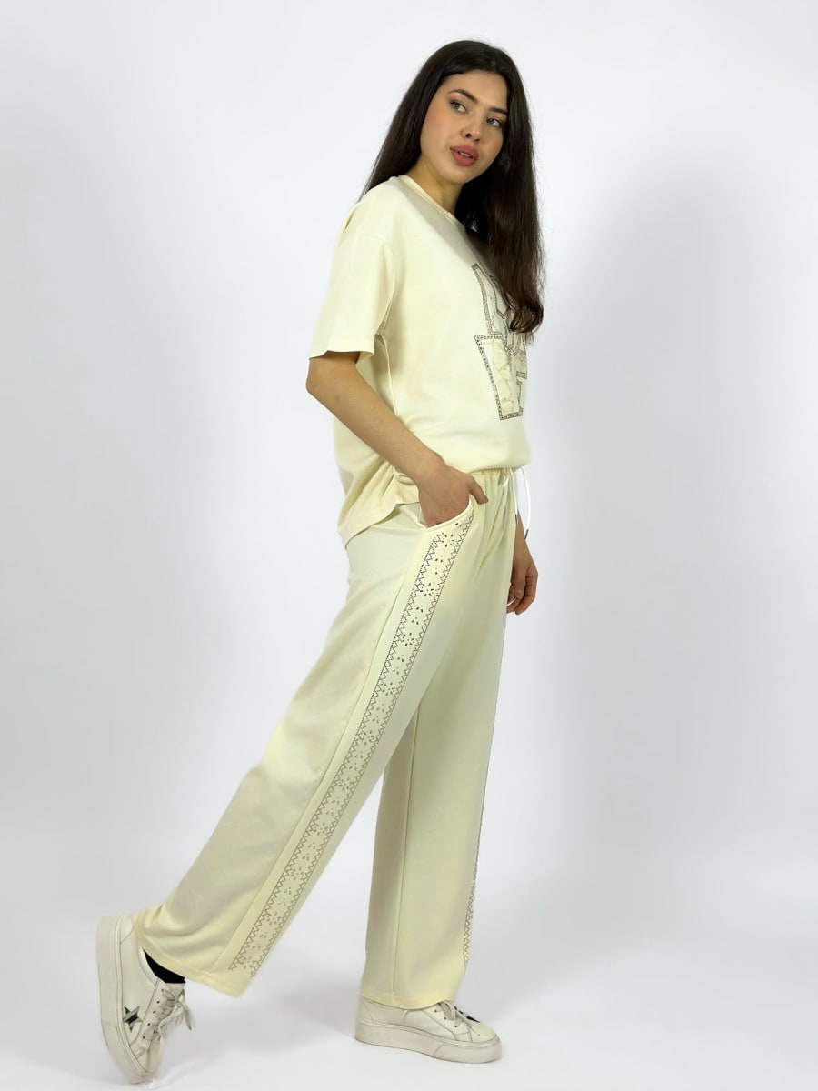 Conjunto Polera+Pantalon con Brillos LOVE A1-113