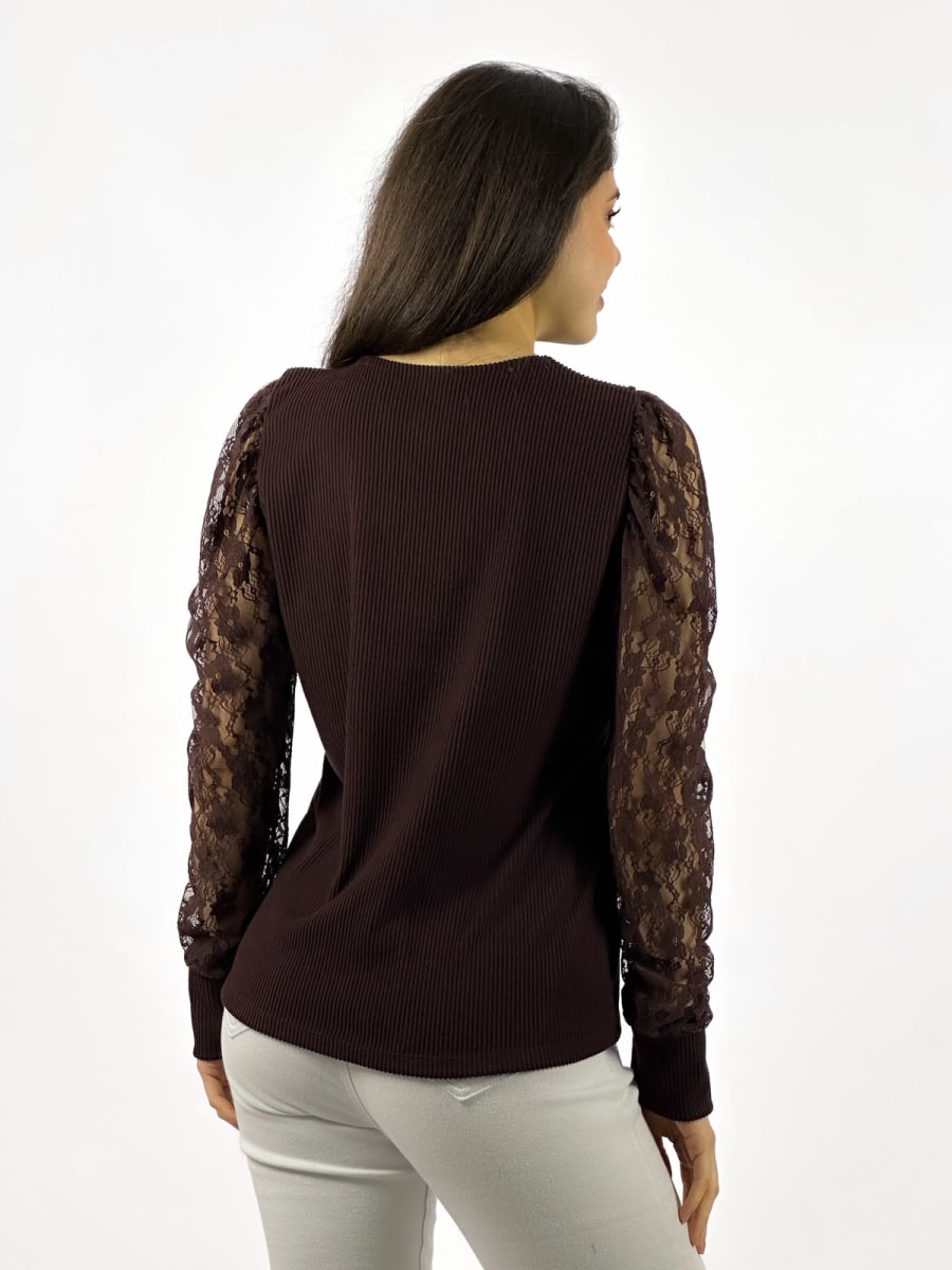 Polera Casual Mangas de Encaje A3-779