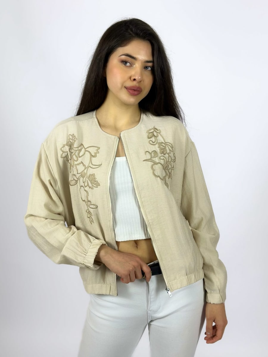 Bomber Casual Lino Bordada A1-281